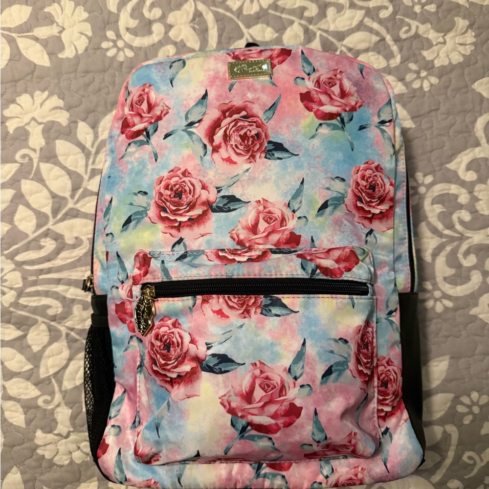 Betsy Johnson Sky Roses Floral Backpack